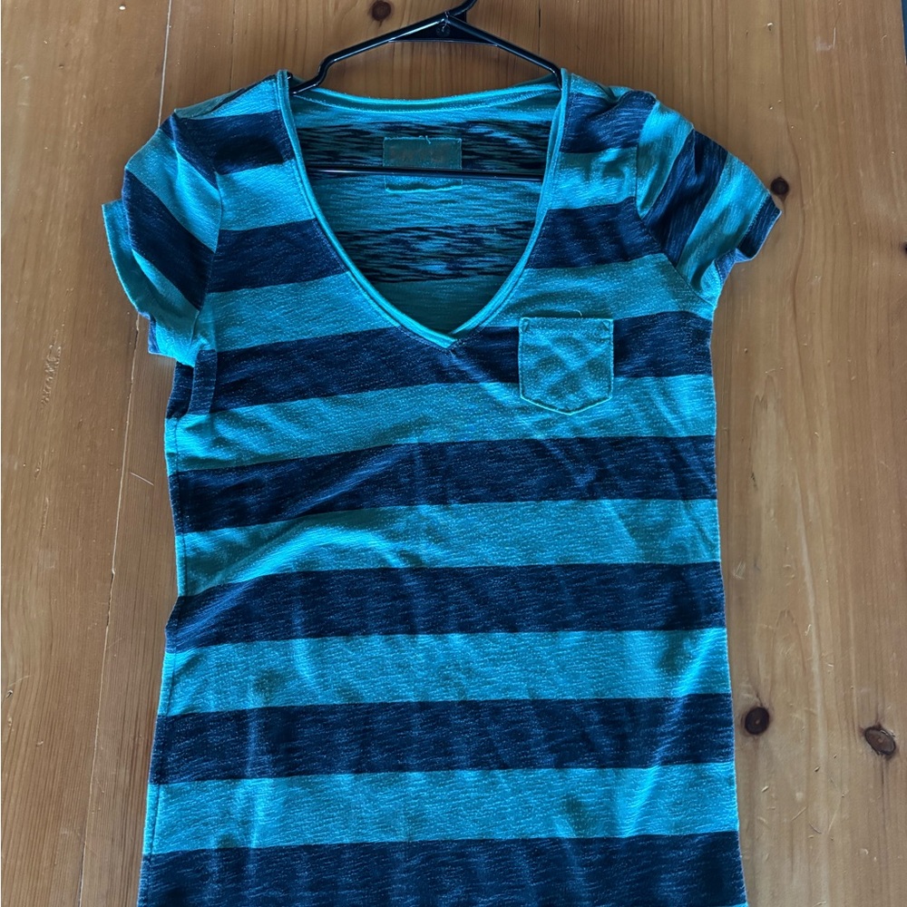 Striped V-Neck Women's Top
